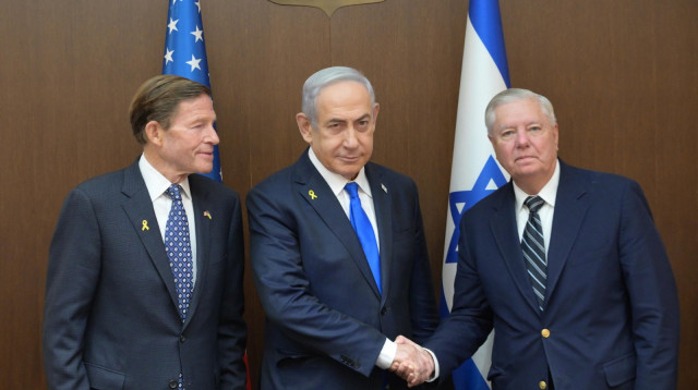 נתניהו והסנאטור לינדזי גרהאם  (צילום: עמוס בן גרשום לע"מ)