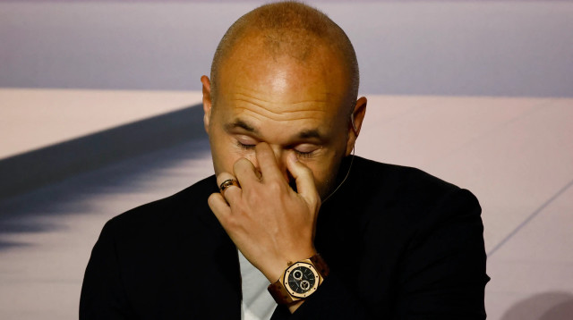 אנדרס אינייסטה באירוע הפרישה שלו (צילום: רויטרס)