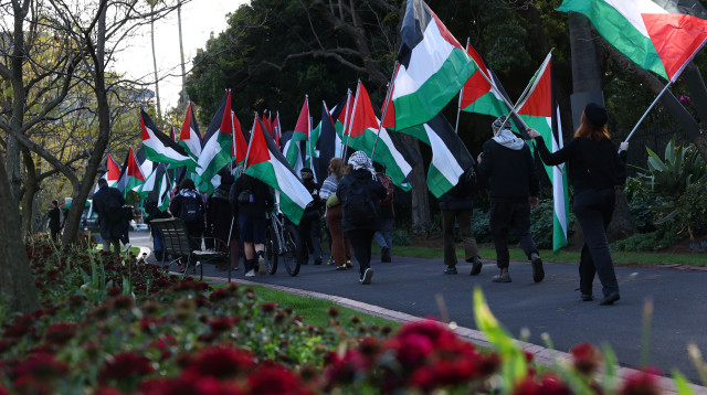 "הכרה בצורך להקים מדינה פלסטינית עשויה לשנות את המצב הבינלאומי". דגלי פלסטין (צילום: רויטרס)