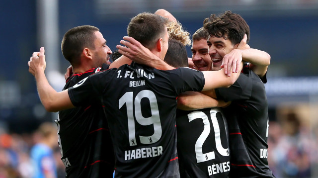 שחקני אוניון ברלין חוגגים (צילום: GettyImages, Cathrin Mueller)