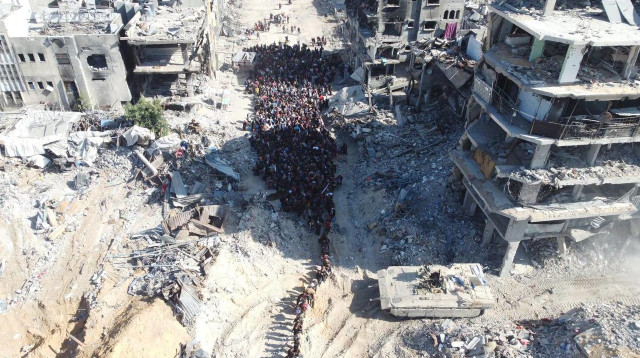 עקורים בג'בליה (צילום: רשתות חברתיות, שימוש לפי סעיף 27 א')