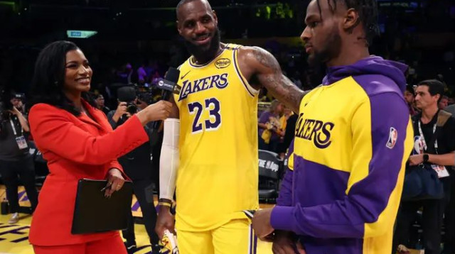 ערב מרגש ב-LA. לברון וברוני (צילום: GettyImages, Harry How)