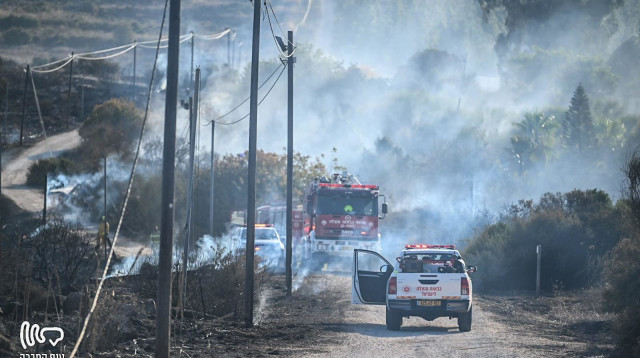 השריפה בכוכב יאיר (צילום: תיעוד מבצעי כב"ה)
