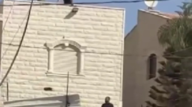 ירי מגג בניין בערערה בנגב (צילום: רשתות חברתיות, שימוש לפי סעיף 27 א')