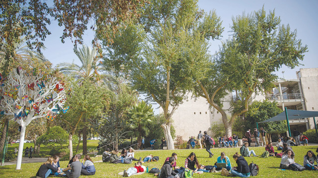 סטודנטים בקמפוס (צילום: מרים אלסטר, פלאש 90)