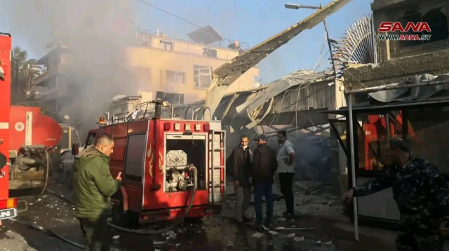 אזור התקיפה בסוריה  (צילום: רשתות ערביות)