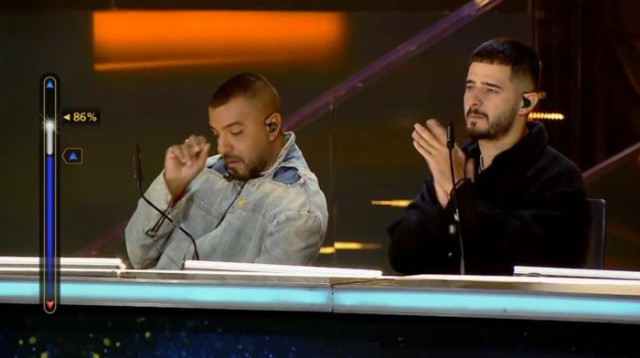 עדן חסון ואיתי לוי מרוגשים (צילום: באדיבות קשת 12)