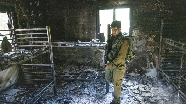 בית בקיבוץ ניר עוז לאחר ה-7 באוקטובר (צילום: חיים גולדברג, פלאש 90)