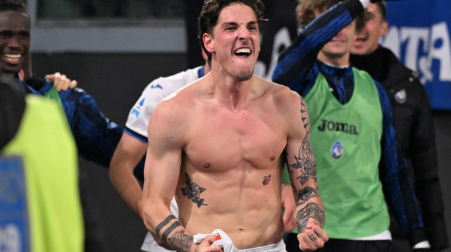 ניקולו זאניולו שחקן אטאלנטה חוגג שער מול רומא (צילום: רויטרס)