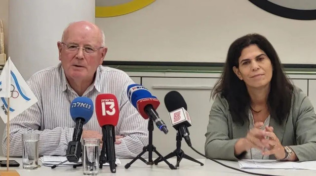 גילי לוסטיג עם יעל ארד מסע"ת הוועד האולימפי (צילום: יותם רונן)