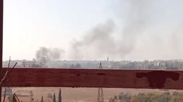 תקיפה בסוריה (צילום: רשתות ערביות)