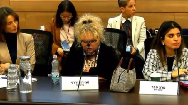 טמירה ירדני בכנסת (צילום: צילום מסך מתוך ערוץ הכנסת)