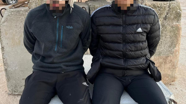 שניים מהפלסטינים שנעצרו (צילום: דוברות המשטרה)