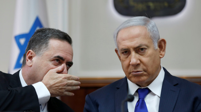 בנימין נתניהו, ישראל כ"ץ (צילום:  Abir Sultan/Pool via REUTERS)