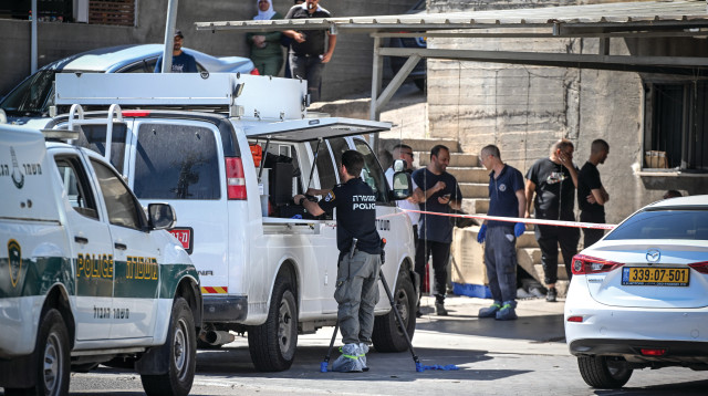 זירת רצח כפול בשפרעם, 2023 (צילום: פלאש 90)