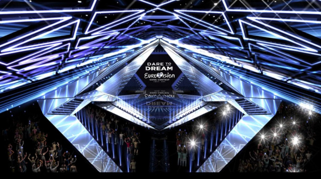 בימת האירוויזיון (צילום: צילום מסך טוויטר)