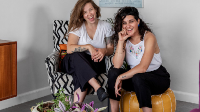לירון משה מוריץ ואור יקל קצנל, מייסדות סטודיו Fun & Fine (צילום: שירן כרמל)