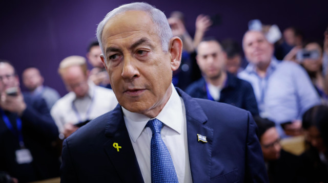 בנימין נתניהו בבית המשפט (צילום: חיים גולדברג פלאש 90)