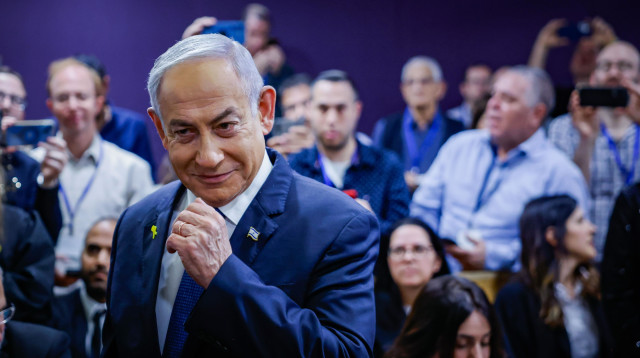 בנימין נתניהו בבית המשפט (צילום: חיים גולדברג, פלאש 90)