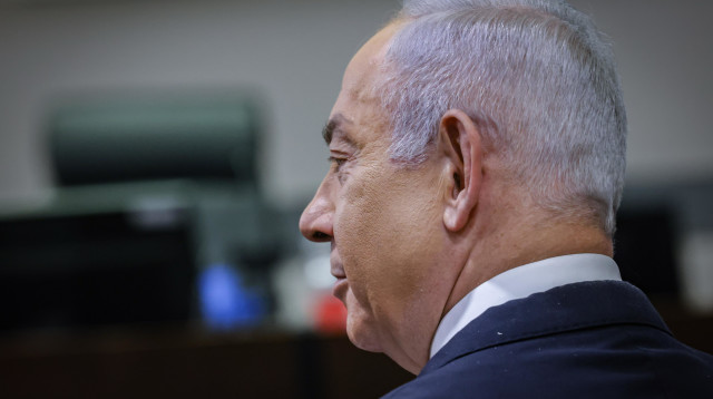 בנימין נתניהו בבית המשפט (צילום: חיים גולדברג פלאש 90)