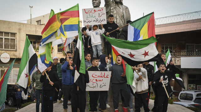 דרוזים בישראל חוגגים את נפילת משטר אסד (צילום: מיכאל גלעדי, פלאש 90)