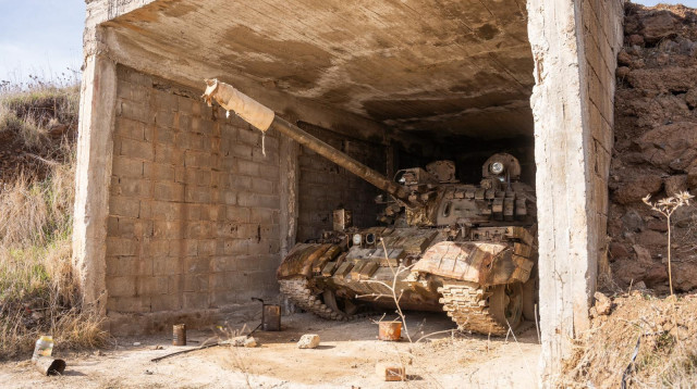 טנק סורי שאותר והוחרם על-ידי כוחות חטיבה 474 (צילום: דובר צה"ל)