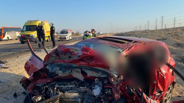 זירת התאונה בנגב (צילום: תיעוד מבצעי מד"א)