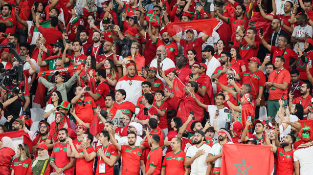 בטירוף מוחלט. אוהדי נבחרת מרוקו (צילום: אימג'בנק  GettyImages, JACK GUEZ/AFP)