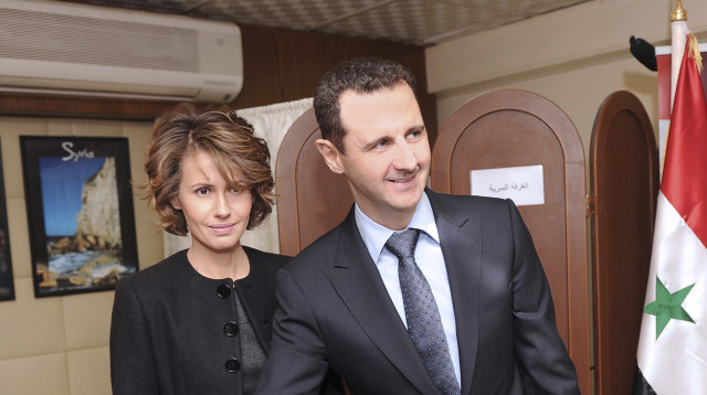 באשר אסד ואשתו אסמה אסד (צילום: רויטרס)