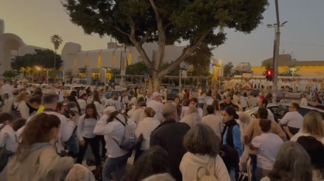 חשד לאירוע ביטחוני בהפגנת משפחות החטופים (צילום: רועי בושי)