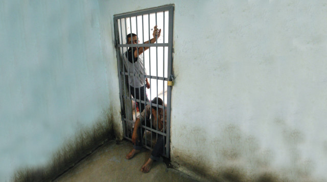 אסירים פלסטינים. ארכיון (צילום: Saif Dalah Vfp via Getty)