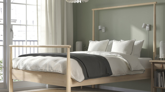 מיטת עץ GJORA מחיר סייל 895 ש״ח (צילום: איקאה)