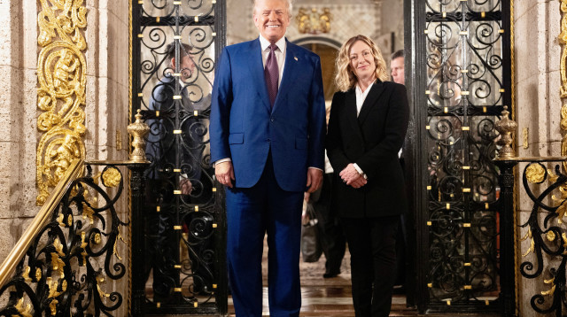 ג'ורג'יה מלוני, דונלד טראמפ (צילום: talian Government/Handout via REUTERS)