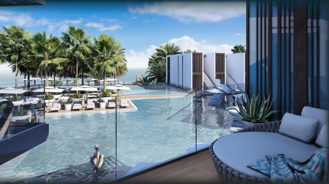 מלון קיימא, על החוף בים המלח (צילום: הדמיה משרד פרי מהנדסים)