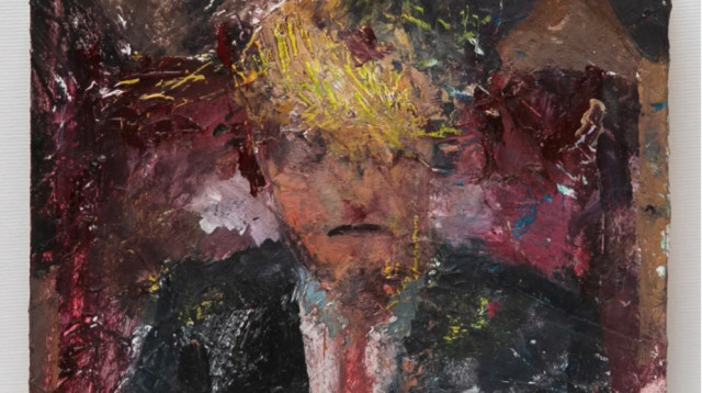 עידו מרקוס, המתמחה, שמן על עץ, 2024 (צילום: ליבי קסל)