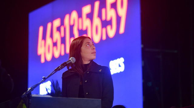 מורן סטלה ינאי בכיכר החטופים (צילום: אבשלום ששוני)