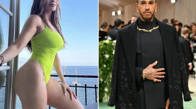 מפוצלת לואיס המילטון, נהג פורמולה 1, עם השחקנית סופיה ורגרה (צילום: עיבוד תמונה, אינסטגרם, GettyImages)