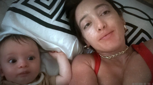 ענבר שגב ויגדר ז"ל ובנה ארי (צילום: צילום מסך קשת 12)