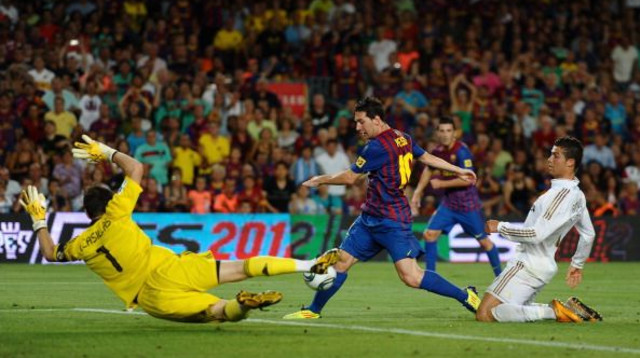 איקר קסיאס, ליאו מסי, כריסטיאנו רונאלדו (צילום: Laurence Griffiths / Staff)