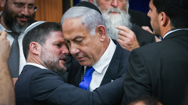 בצלאל סמוטריץ', בנימין נתניהו (צילום: אריה לייב אדאמס, פלאש 90)