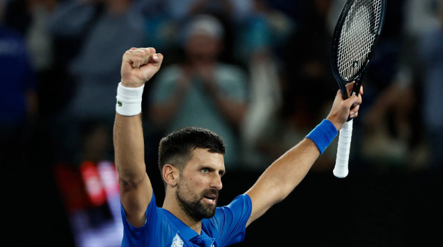 הטניסאי הסרבי נובאק ג'וקוביץ' ברבע גמר אליפות אוסטרליה 2025 (צילום: רויטרס)