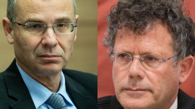 השופט יצחק עמית ושר המשפטים יריב לוין (צילום: יונתן זינדל, פלאש 90)