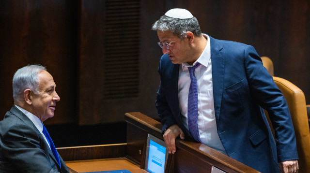 איתמר בן גביר, בנימין נתניהו (צילום: אוליביה פיטוסי, פלאש 90)