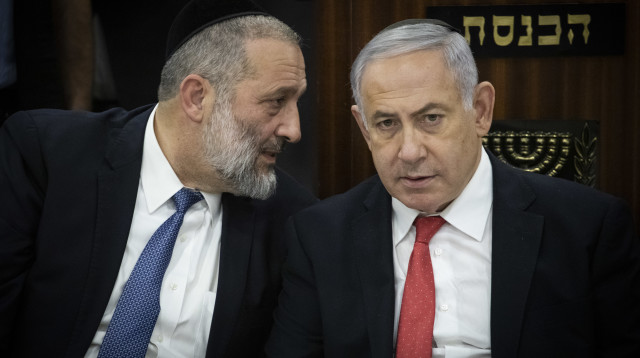 בנימין נתניהו, אריה דרעי (צילום: הדס פרוש, פלאש 90)