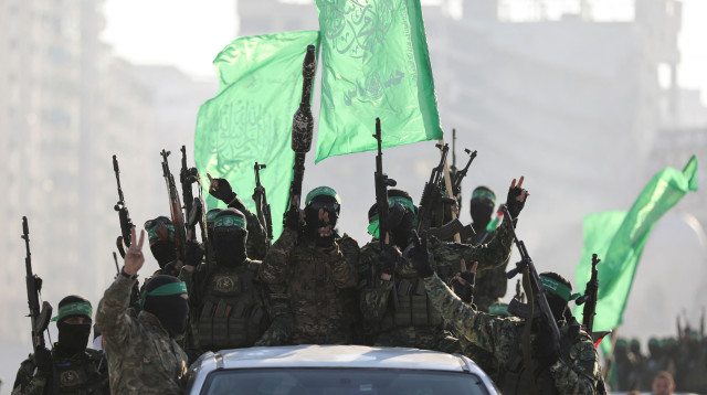 מחבלי חמאס (צילום: REUTERS/Dawoud Abu Alkas)