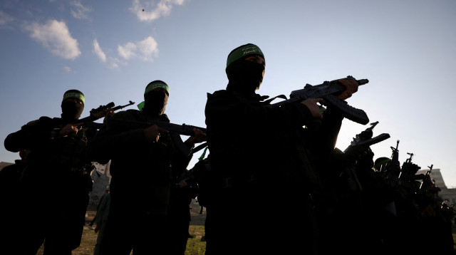 מחבלי חמאס (צילום: REUTERS/Dawoud Abu Alkas)