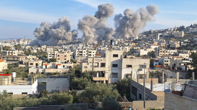 פיצוץ מבנים בג'נין (צילום: רשתות ערביות)