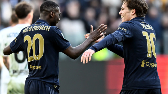 שחקני יובנטוס, רנדל קולו מואני, קנאן יילדיז (צילום: אימג'בנק  GettyImages, Image Photo Agency)