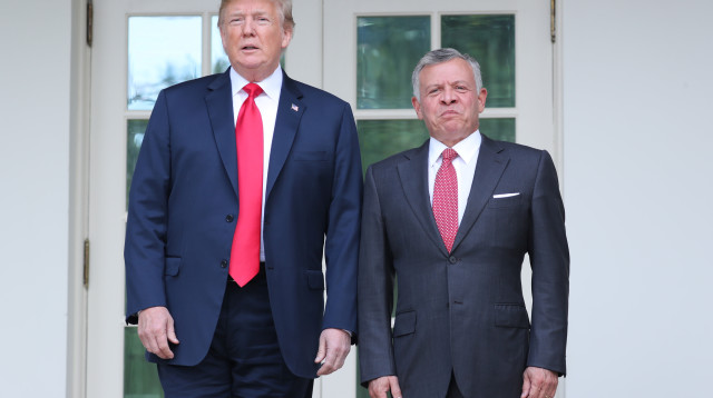 המלך עבדאללה, דונלד טראמפ (צילום: REUTERS/Jonathan Ernst)