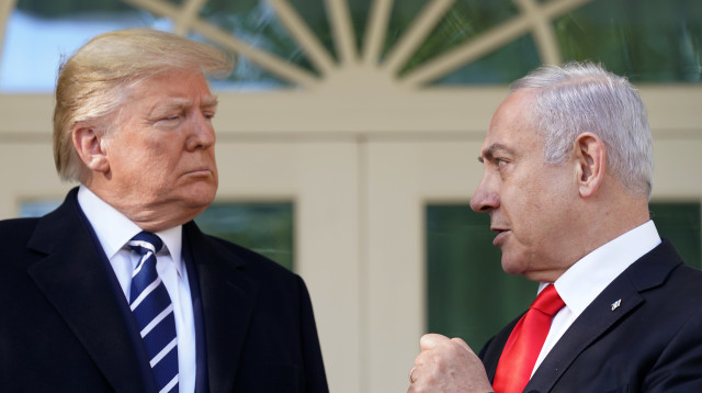 בנימין נתניהו, דונלד טראמפ (צילום:  REUTERS/Kevin Lamarque)